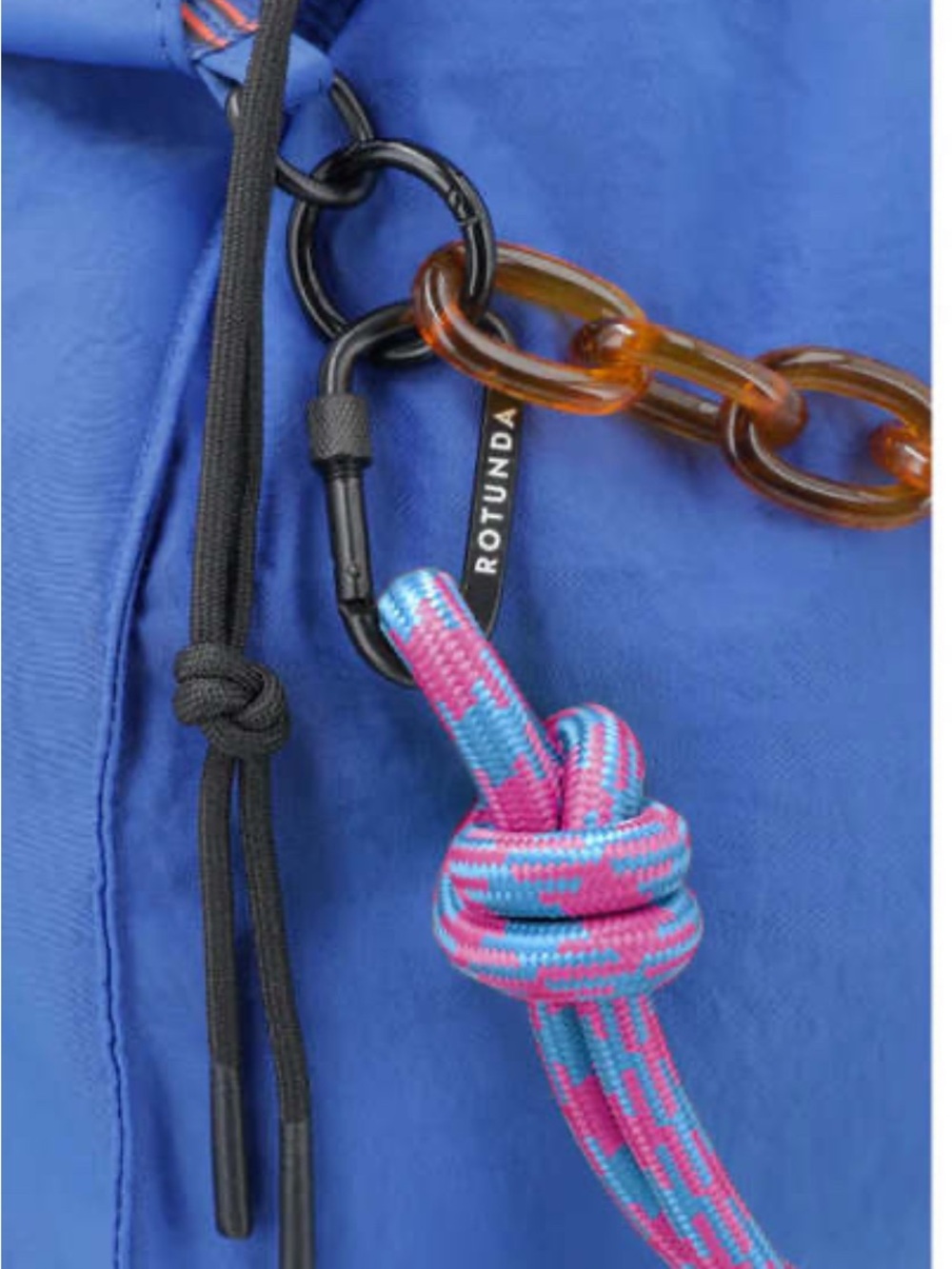 Rotunda Sant Nylon Hobo Bag with Chain & Rope Strap - Picture 3 of 7